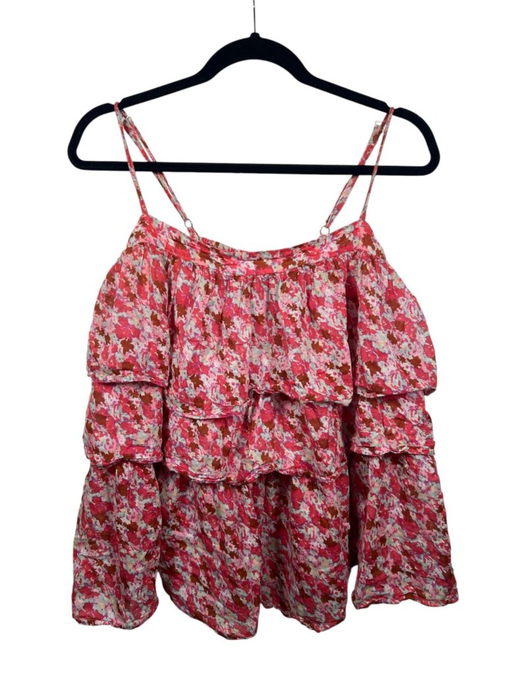 Free People Top Womens Large Talia Tunic Lightweight Tiered Sleeveless Cottage